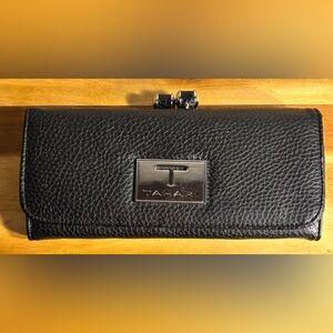 Tahari Black RFID Frame Wallet Clutch